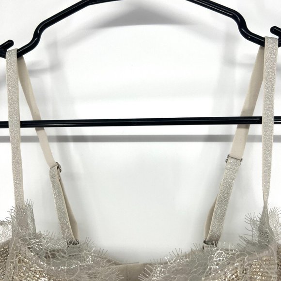 Victoria's Secret Dream Angels Bustier Gold Chantilly Lace Lined Strapless - Picture 4 of 12